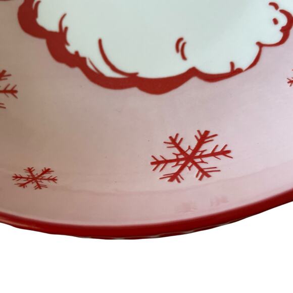 Christmas JOLLY SANTA Dinner Bowl Set of 4 Ceramic Pink Red PrimaDesign Holiday - Picture 5 of 10